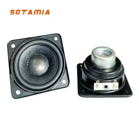 SOTAMIA 2pcs 2 Inch 58mm Subwoofer 4 Ohm 15W Mini Square Basin Dual Magnetic Multimedia Speaker DIY 