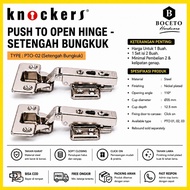 Push To Open Knockers Hinge Original PTO-02 Half Hunchback Cabinet Hinge Without Handle - Straight H