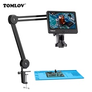 TOMLOV 10.1" Digital Microscope For Soldering DM602 Flex HDMI Microscopes 2000X 3 Lens Coin Microsco