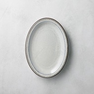 日本KOYO美濃燒｜珍珠邊橢圓淺盤 - 乳白
