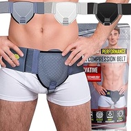 BLITZU Hernia Belts for Men &amp; Women. Umbilical, Inguinal Hernia Belt. Groin Brace Truss Support Guard With Removable Compression Pad for Pre or Post Surgical Scrotal, Femoral Grey S-M