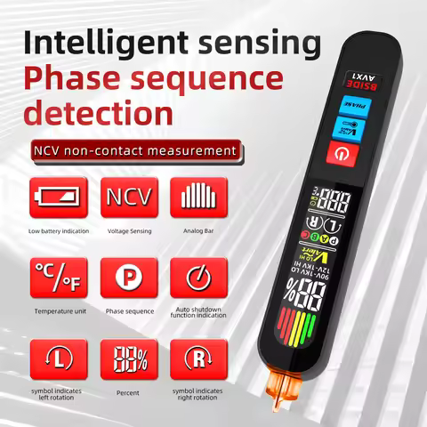 BSIDE AVX1 Phase tester/Voltage Detector | NCV Tester 2-in-1 | Hi/Low Sensitivity | Color LCD | Temp