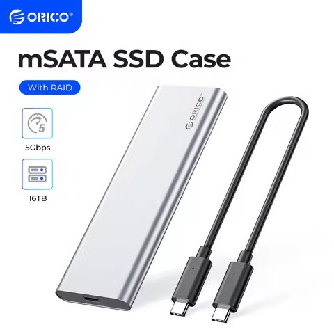 ORICO 2 Bay mSATA SSD Case Type-C USB3.1 10Gbps Gen2 mSATA SDD Support Raid 0 PM 4TB Max Compatible