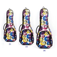 Beg Gig Span Ukulele Denim Bercetak Beg Ukulele Kartun Beg Bahu Span Tebal 21 Inci