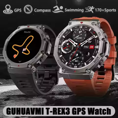 T-Rex 3 Built-in Dual-band GPS Smart Watch Men Smartwatch Compass Altimeter Barometric 5ATM IP69K Wa