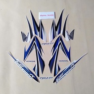 STICKER FULL SET STRIPING LIST BODY HONDA CB150 CB 150 R TAHUN 2013 2014 PUTIH BIRU STANDAR