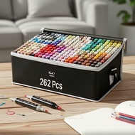 Dual Nib Art Marker Set 168-262 Vibrant Colors for Painting & Drawing