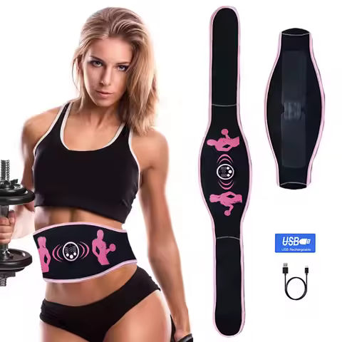 EMS Muscle Toner Muscle Stimulator Abdominal Toning Belt USB Charge Waist Massager Body Slimming Bel