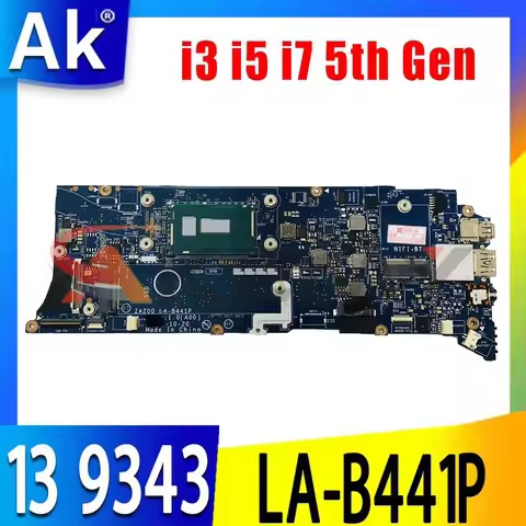 For Dell XPS 9343 P54G Notebook Mainboard LA-B441P I5-5200U I7-5500U 4G RAM Laptop Motherboard Full 