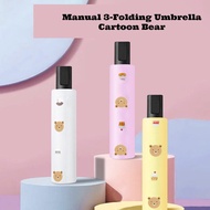Cute Bear manual Open Close Umbrella Wind Resistance manual Folding anti-uv Umbrella Payung Lipat um