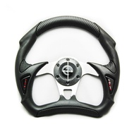 13 inch Racing Sport PU+PVC Cover Auto Steering Wheel with Horn Button for MOMO