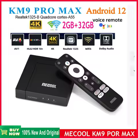 MECOOL KM9 PRO MAX 2GB 32 GB Realtek1325-B Android tv 12.0 Google Certified dolby audio smart TV Box