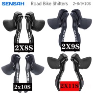 SENSAH Shifter Sti Road Bike Shifter 2x7/2x8/2x9/2x10/2x11Speed Bike Brake Lever Bike Rear Derailleurs Groupset For Shimano R4700 R5800 R7000 Tiagra Sora Sensah Groupset Bike Parts