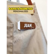 Barista nameplate customized - Personalized name tag for barista accessories