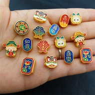 Alloy Gold-Plated God of Wealth Lucky Back Cloud Spacer Bead Pendant Good Luck Meaning diy Handmade 