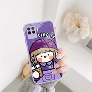 Softcase Glass Kaca Ungu/Lilac Oppo Reno 5F - [GL80] - Case Oppo Reno 5F - Casing Hp Oppo Reno 5F - 