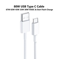 7A 80W 45W USB Type C Cable Fast Charging 67W 33W Super VOOC Charger Cord for Oppo Reno A3 A5 A60