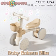 Children's Bike with Lights and Music Baby Balance Bike 4-Wheel Children's Car Bike Can Be Raised