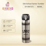 KIKIKOKO 【Black】Old School Series 316 Stainless Steel Multi-Drink Tumbler Cold & Hot 480ml Bottle Wi