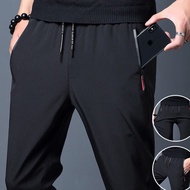 MODEL NBU605 Men's Thin Zipper Pocket Pants Fast Elasticity Sports Casual Cargo Pants K8021A