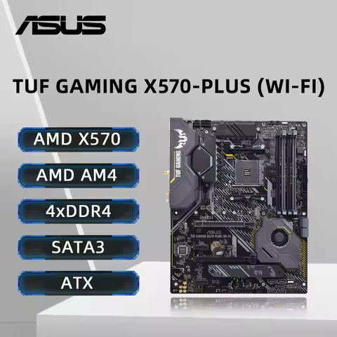 ASUS AMD X570 Motherboard TUF GAMING X570-PLUS (WI-FI) AM4 Socket Support 5500 5600 5700X 5800X3D CP