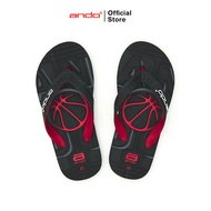 MERAH Ando Official Berilium-Le Kids Flip Flops - Black/Red