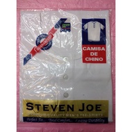 Steven Joe Camisa De Chino (L) White Short Sleeve T-Shirt for Men