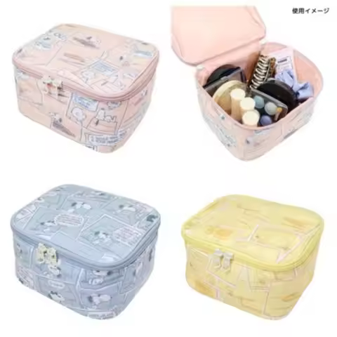 YOUMAI Snoopy Makeup Bag Kawaii Japanese Cartoon Leisure Travel Large Capacity Handheld Makeup Bag E