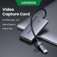 UGREEN 2 IN 1 HDMI to USB Video&Audio Capture Card 4K 30Hz Loop-out 2K 30Hz Capture Video Recording 