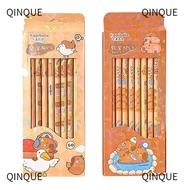 QINJUE 8Pcs HB Pencil, Capybara With Rubber Head Drawing Pencil, Durable Stationery Smooth Writing G