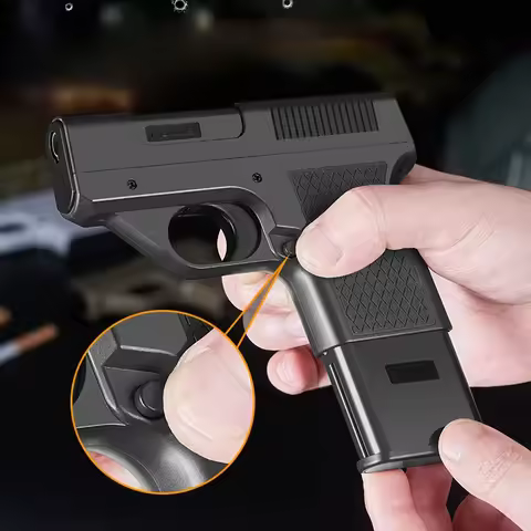New Clip Gun Type Butane Gas Lighter Three Capacity Cigarette Holder Windproof Jet Blue Flame Lighte