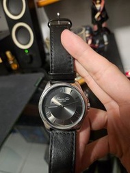 Kenneth Cole 黑色皮帶男裝手錶