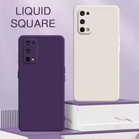 Square Liquid Silicone Case for Realme X7 Pro Ultra Max 5G Full Protective Soft Phone Back Cover Rea