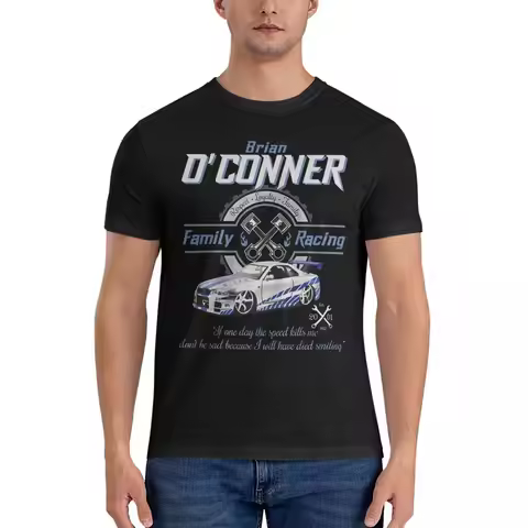 Men Brian Conner Family Racing Fast And Furious Tribute T Shirts Fast and Furious Short Crew Neck Te