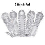 ○✙﹉Sheath Penis-Sleeves Silicone Condom Cock Delayed-Ring Enlarger-Extender Sex-Toys Pack