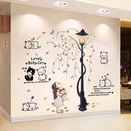 Decal dán tường Em bé và mèo xinh- M62-vivadecal