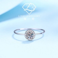 ［Real Moissanite］Can Pass Diamond Test 18K Gold Light Luxury 0.3ct Small Round Bag Ring MR011 Moissa