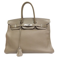 大象灰 Clemence牛皮 Birkin 35 柏金包 手提包 口I刻 銀扣【HERMES 愛馬仕】 H027767CK