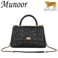 Munoor 100% Genuine Sheepskin Bag Women High Quality Fashion Handbag Women Top-Handle Bag