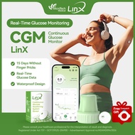 LinX CGM Continuous Glucose Monitoring 24H Real Time Blood Glucose Monitor Glucometer No Finger Pric