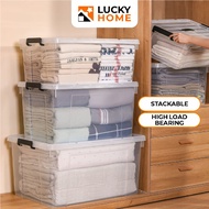 🇸🇬Lucky Home🔥Transparent Storage Box Organizer Stackable Container Waterproof 15L/25L/40L/55L/80L/10