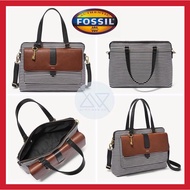 (Original) Fossil Kinley Satchel/Tote Stripes | Leather Handbag | Beg Tangan Kulit