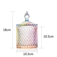 300/600ML Color Crystal Glass Storage Canned Sugar Cans Diamond Candy Box Suger Jar with Lid Storage