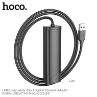 Hoco HB42 USB to USB + LAN adapter for USB3.0 computers, max data transfer speed 5gb, 1000Mbps netwo