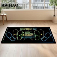 [AWHAO] Squat Stance Mat Rubber Backing Squat Training Mat Fitness Gear Low-Profile Printed Markings