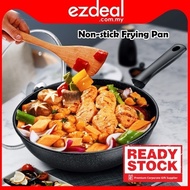 Non-stick Deep Frying Pan With Glass Cover Maifan Stone Wok Kitchen Kuali Cookware Gas Stove Inducti