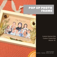 3D Acrylic Wood Frame A5 15x21 cm CUSTOM Wooden Frame/ for Dowry 3D Dutch Teak Frame Wooden Figure D