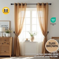 Sheer White & Brown Color 6 7 8 9 10 feet Light Filter Soft Airy Langsir Curtain Sheer Hook Ring