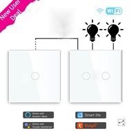 2 -Way Smart Light Switch  Wifi Touch Switches 2 Positions Crystal Panel Tuya Smart Life Alexa Voice