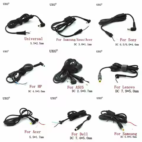Power Cable Cord Connector DC Jack Charger Adapter Plug Power Supply Cable for Samsung HP Dell Sony 